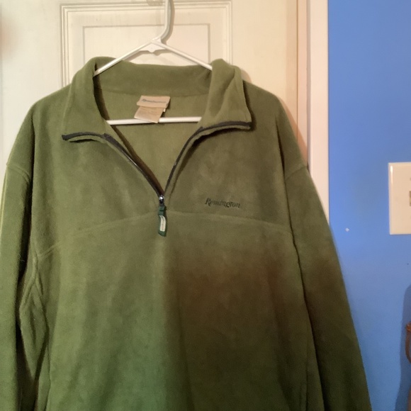 Men’s Remington Clothing Olive Green Fleece 1/4 Zip Sweater Size L - Picture 9 of 16